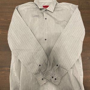 ALFANI MENS GRAY DRESS SHIRT BUISNESS CASUAL